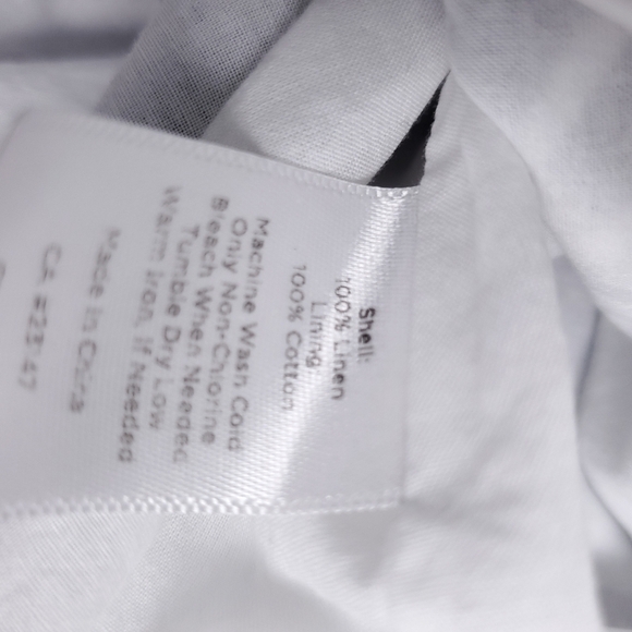 Talbots Petites Linen Grey White Blue Striped Petite Skirt Sz 4 - Picture 8 of 14